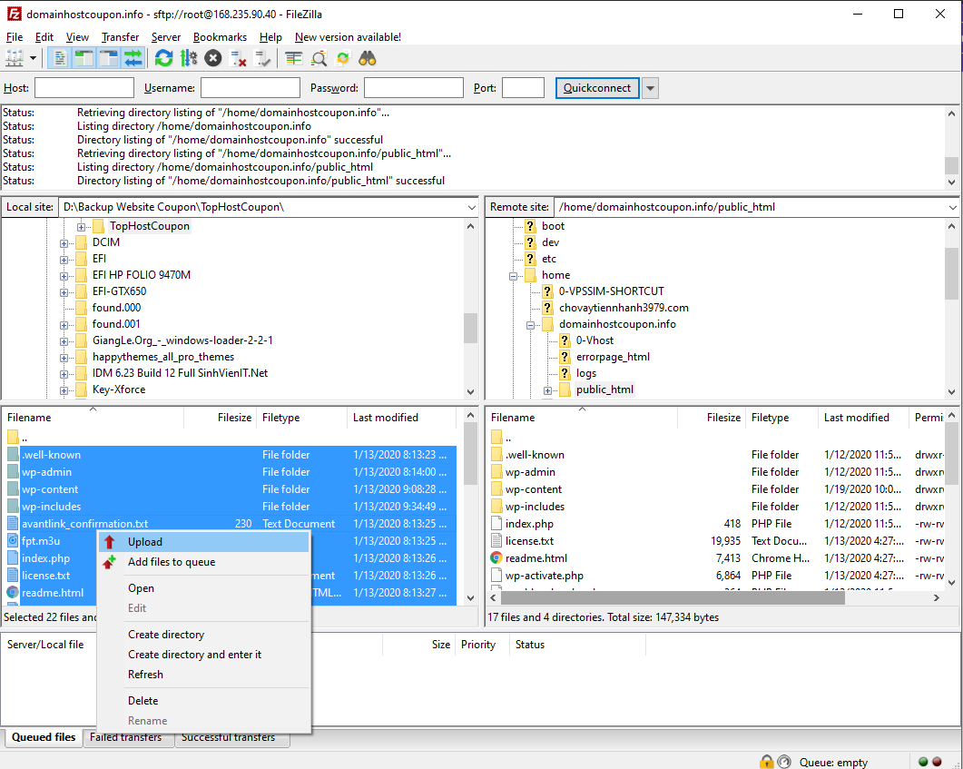 where does filezilla download files