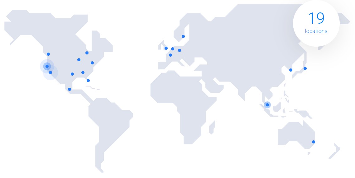 19 locations of vultr