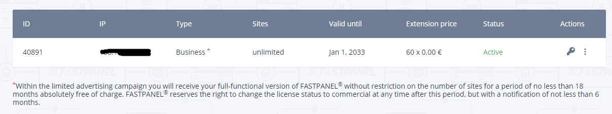 FastPanel License