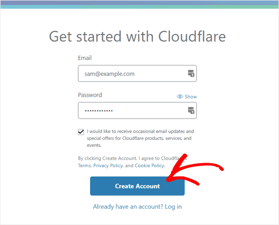 Create Account Cloudflare