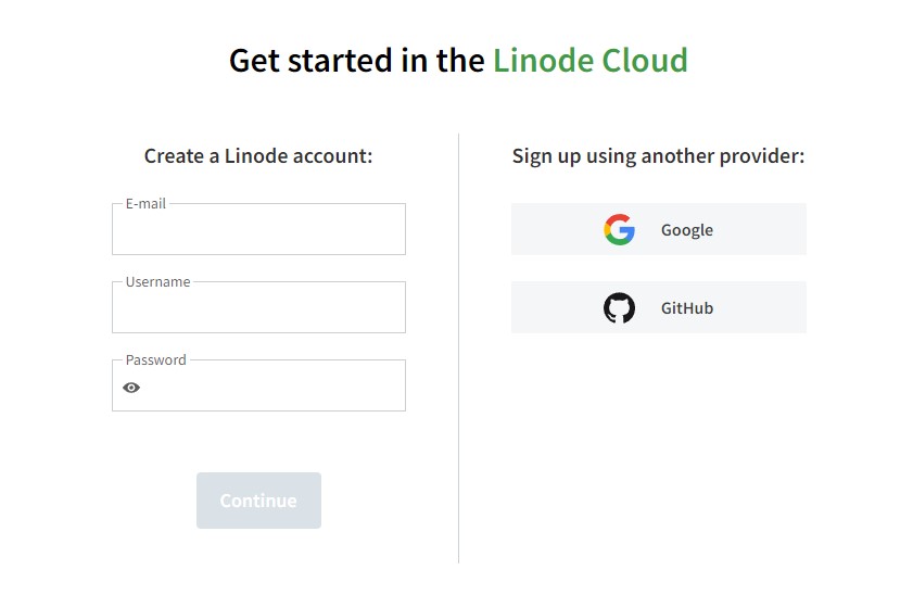 Create linode account