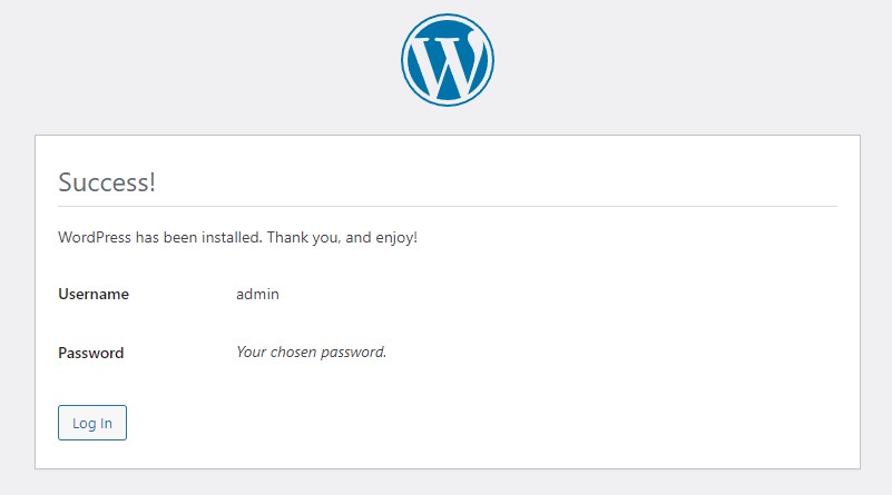 Install WordPress Step 6