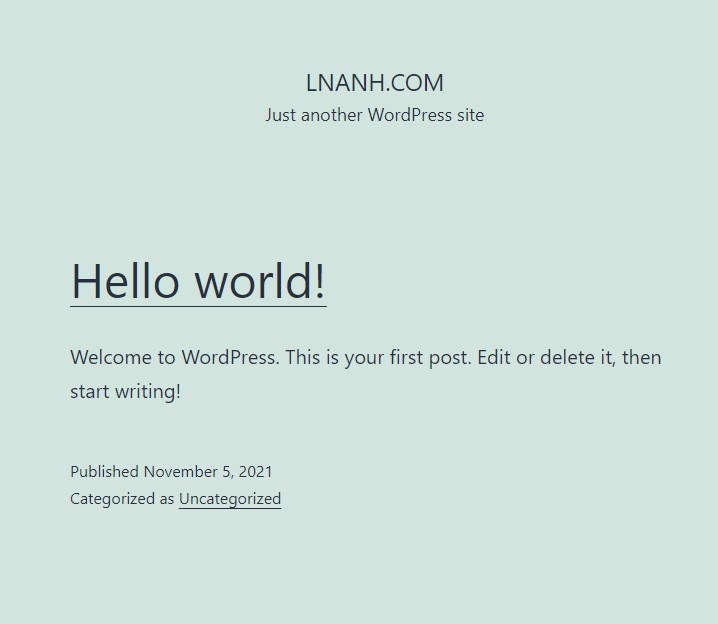 Install WordPress Successfully